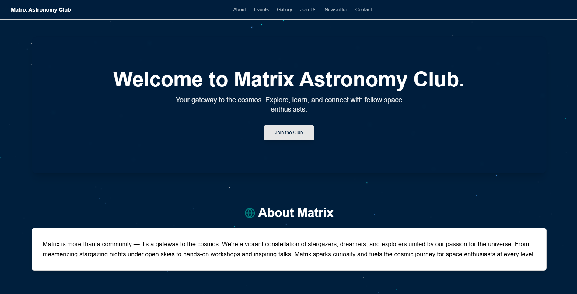 Matrix Astronomy Club